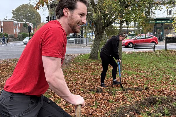 Cllr Alistair Price digging