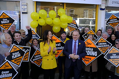 Photo of opening the Lib Dem office